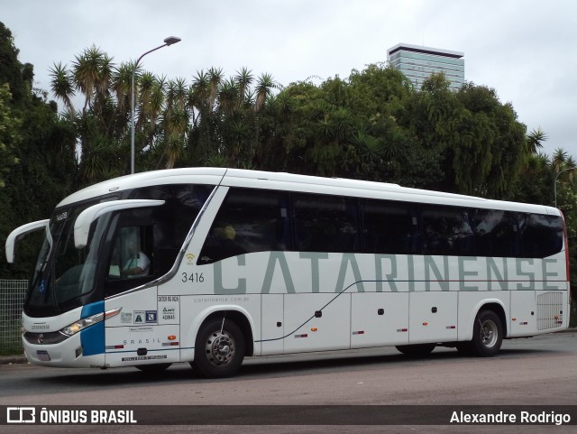 Auto Viação Catarinense 3416 na cidade de Curitiba, Paraná, Brasil, por Alexandre Rodrigo. ID da foto: 11179227.