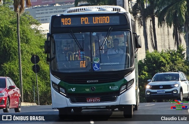 Viação VG B31078 na cidade de Rio de Janeiro, Rio de Janeiro, Brasil, por Claudio Luiz. Número da foto: #11184828.