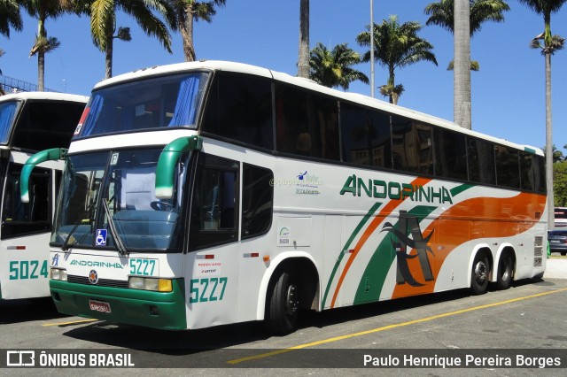 Empresa de Transportes Andorinha 5227 na cidade de Aparecida, São Paulo, Brasil, por Paulo Henrique Pereira Borges. ID da foto: 11184447.