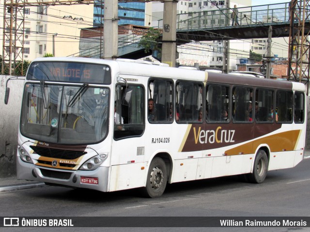 Auto Ônibus Vera Cruz RJ 104.026 na cidade de Duque de Caxias, Rio de Janeiro, Brasil, por Willian Raimundo Morais. ID da foto: 11183607.