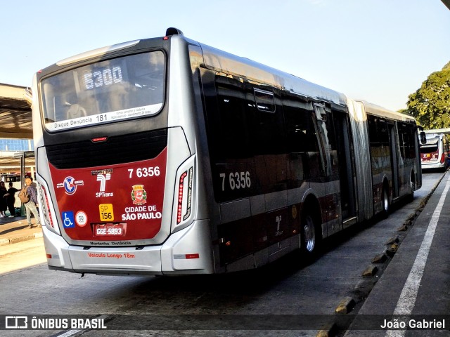 Viação Gatusa Transportes Urbanos 7 6356 na cidade de São Paulo, São Paulo, Brasil, por João Gabriel. ID da foto: 11182401.