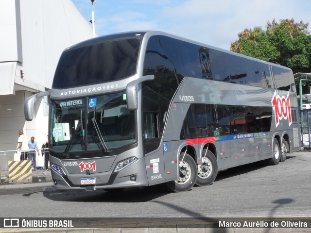 Auto Viação 1001 RJ 108.1205 na cidade de Rio de Janeiro, Rio de Janeiro, Brasil, por Marco Aurélio de Oliveira. ID da foto: 11181897.