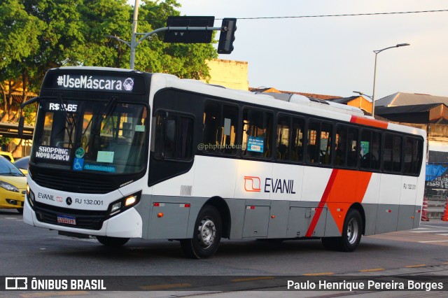 Evanil Transportes e Turismo RJ 132.001 na cidade de Rio de Janeiro, Rio de Janeiro, Brasil, por Paulo Henrique Pereira Borges. Número da foto: #11184610.