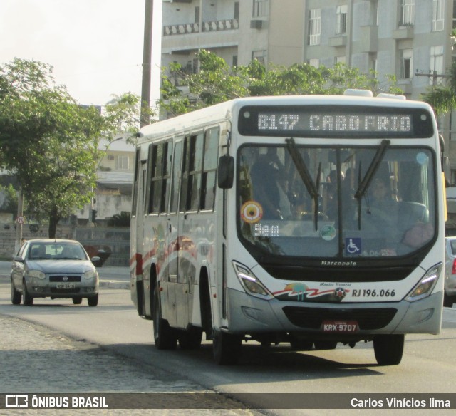 Viação Montes Brancos RJ 196.066 na cidade de Araruama, Rio de Janeiro, Brasil, por Carlos Vinícios lima. ID da foto: 11245062.