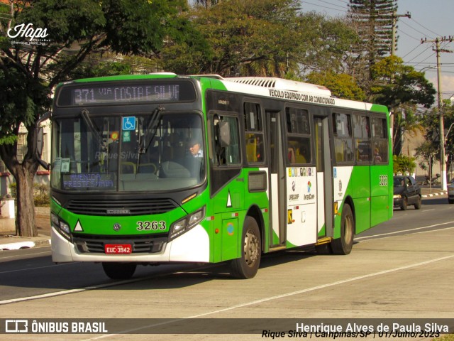 VB Transportes e Turismo 3263 na cidade de Campinas, São Paulo, Brasil, por Henrique Alves de Paula Silva. Número da foto: #11270497.