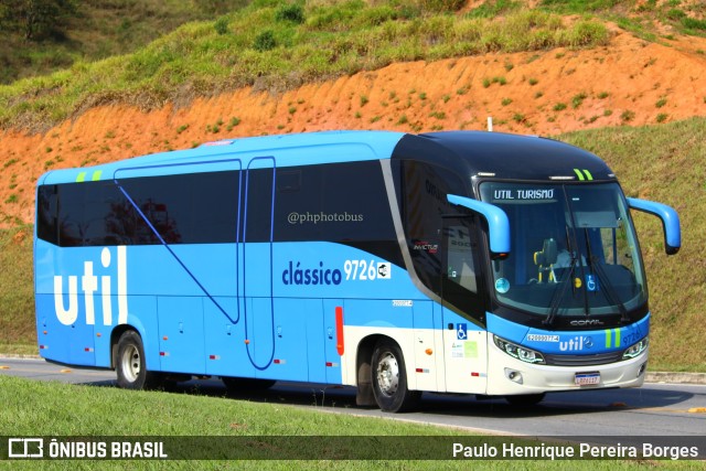 UTIL - União Transporte Interestadual de Luxo 9726 na cidade de Aparecida, São Paulo, Brasil, por Paulo Henrique Pereira Borges. ID da foto: 11269232.