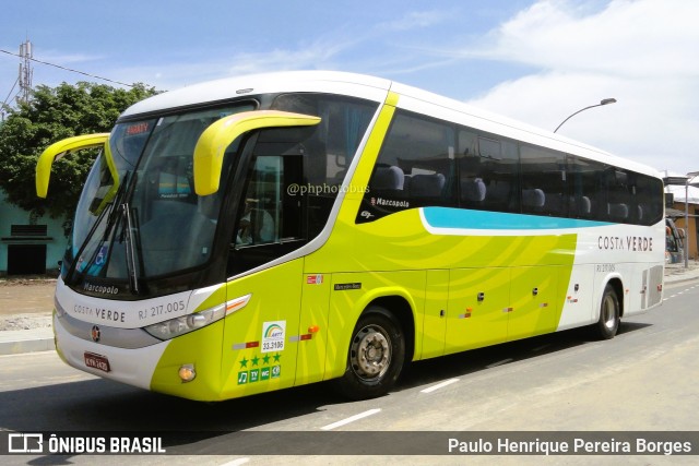 Costa Verde Transportes RJ 217.005 na cidade de Rio de Janeiro, Rio de Janeiro, Brasil, por Paulo Henrique Pereira Borges. Número da foto: #11273092.