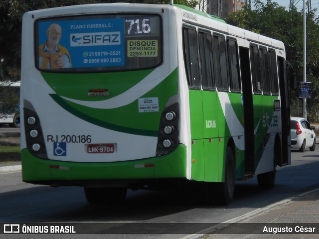 Viação São José RJ 200.186 na cidade de Nova Iguaçu, Rio de Janeiro, Brasil, por Augusto César. ID da foto: 11273200.