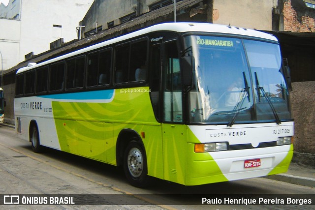 Costa Verde Transportes RJ 217.005 na cidade de Rio de Janeiro, Rio de Janeiro, Brasil, por Paulo Henrique Pereira Borges. ID da foto: 11273089.