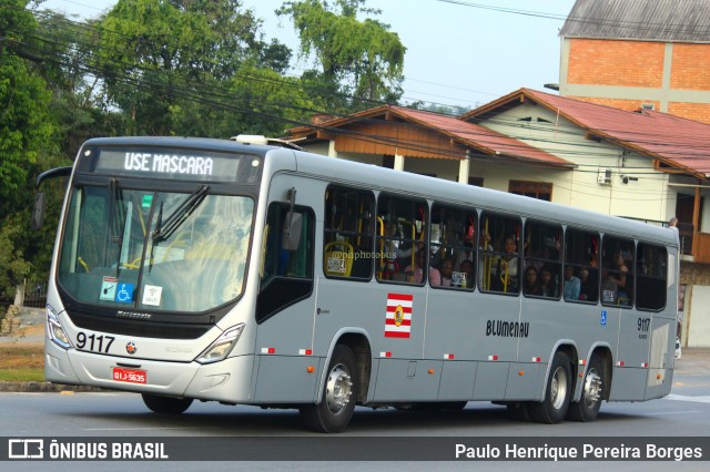 BluMob - Concessionária de Transporte Urbano de Blumenau 9117 na cidade de Blumenau, Santa Catarina, Brasil, por Paulo Henrique Pereira Borges. ID da foto: 11275407.