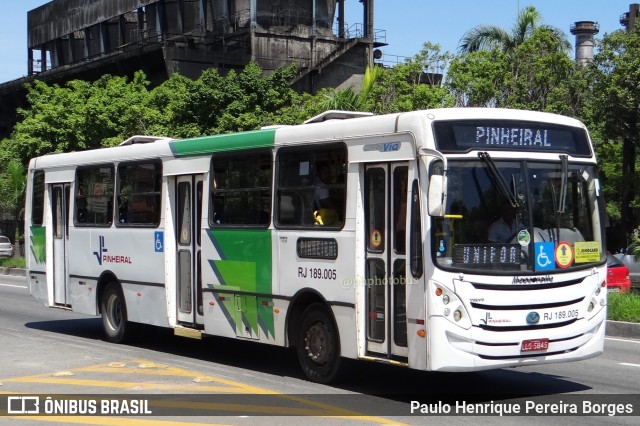 Viação Pinheiral RJ 189.005 na cidade de Volta Redonda, Rio de Janeiro, Brasil, por Paulo Henrique Pereira Borges. Número da foto: #11275568.