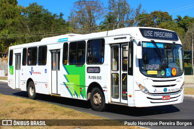 Viação Pinheiral RJ 189.005 na cidade de Volta Redonda, Rio de Janeiro, Brasil, por Paulo Henrique Pereira Borges. Número da foto: #11275578.