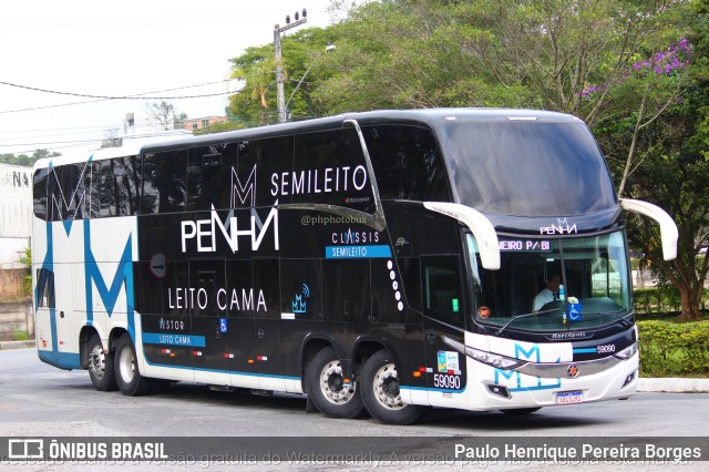 Empresa de Ônibus Nossa Senhora da Penha 59090 na cidade de Blumenau, Santa Catarina, Brasil, por Paulo Henrique Pereira Borges. Número da foto: #11275414.