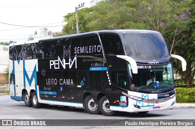 Empresa de Ônibus Nossa Senhora da Penha 59090 na cidade de Blumenau, Santa Catarina, Brasil, por Paulo Henrique Pereira Borges. ID da foto: 11275414.