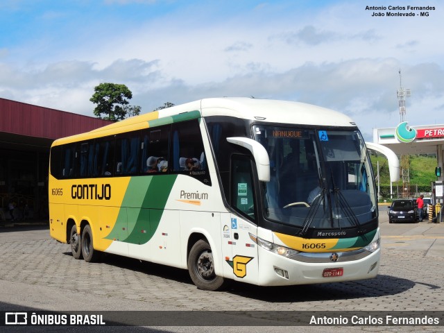 Empresa Gontijo de Transportes 16065 na cidade de João Monlevade, Minas Gerais, Brasil, por Antonio Carlos Fernandes. ID da foto: 11274109.