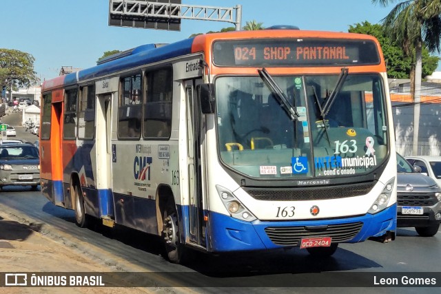 CMT - Consórcio Metropolitano Transportes 163 na cidade de Cuiabá, Mato Grosso, Brasil, por Leon Gomes. ID da foto: 11278660.