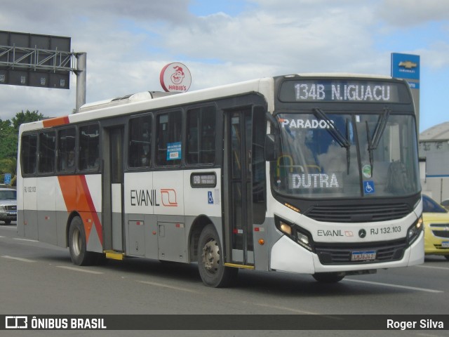 Evanil Transportes e Turismo RJ 132.103 na cidade de Nova Iguaçu, Rio de Janeiro, Brasil, por Roger Silva. Número da foto: #11280535.