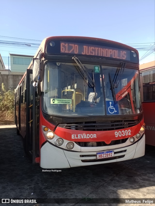 Companhia Coordenadas de Transportes 90392 na cidade de Ribeirão das Neves, Minas Gerais, Brasil, por Matheus  Felipe. ID da foto: 11279937.