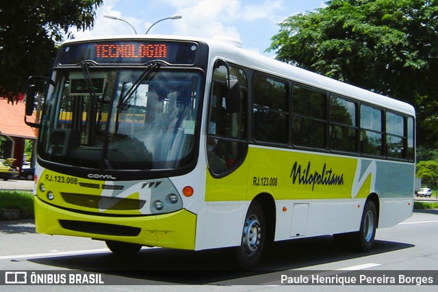 Viação Nilopolitana RJ 123.008 na cidade de Piraí, Rio de Janeiro, Brasil, por Paulo Henrique Pereira Borges. Número da foto: #11283997.