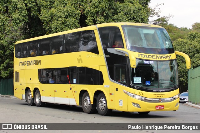 Viação Itapemirim 17411 na cidade de São Paulo, São Paulo, Brasil, por Paulo Henrique Pereira Borges. Número da foto: #11283895.