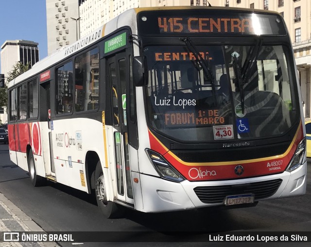 Auto Viação Alpha A48007 na cidade de Rio de Janeiro, Rio de Janeiro, Brasil, por Luiz Eduardo Lopes da Silva. Número da foto: #11284759.