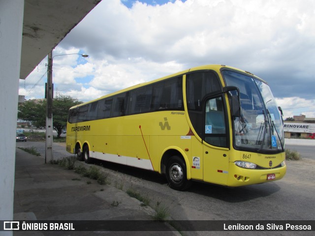 Viação Itapemirim 8647 na cidade de Caruaru, Pernambuco, Brasil, por Lenilson da Silva Pessoa. ID da foto: 11284337.