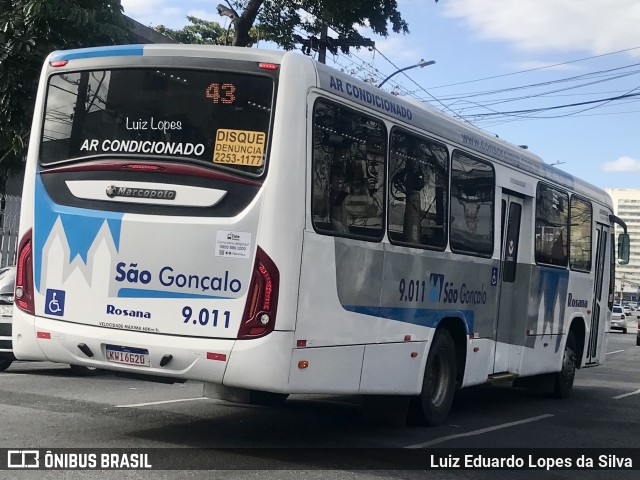 Rosana Transporte e Turismo 9.011 na cidade de São Gonçalo, Rio de Janeiro, Brasil, por Luiz Eduardo Lopes da Silva. Número da foto: #11285288.