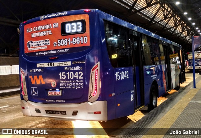 Viação Miracatiba 15.1042 na cidade de São Paulo, São Paulo, Brasil, por João Gabriel. Número da foto: #11285983.