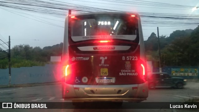 Auto Viação Transcap 8 5723 na cidade de São Paulo, São Paulo, Brasil, por Lucas Kevin. ID da foto: 11285720.