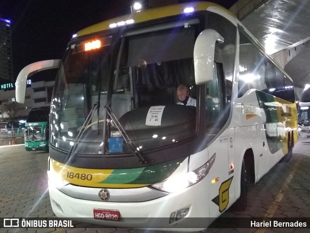 Empresa Gontijo de Transportes 18480 na cidade de Belo Horizonte, Minas Gerais, Brasil, por Hariel Bernades. ID da foto: 11291062.