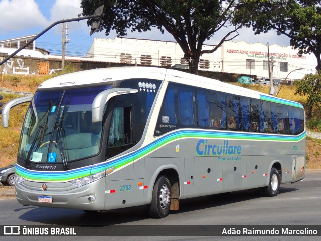 Auto Omnibus Circullare 3708 na cidade de Belo Horizonte, Minas Gerais, Brasil, por Adão Raimundo Marcelino. ID da foto: 11290779.