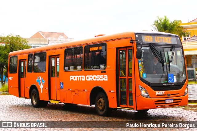 VCG - Viação Campos Gerais 1487 na cidade de Ponta Grossa, Paraná, Brasil, por Paulo Henrique Pereira Borges. ID da foto: 11289548.