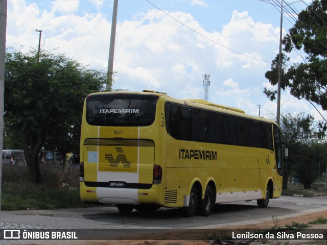 Viação Itapemirim 8647 na cidade de Caruaru, Pernambuco, Brasil, por Lenilson da Silva Pessoa. ID da foto: 11290084.