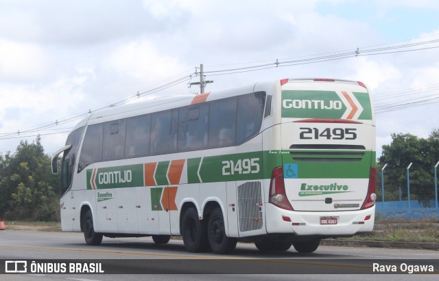 Empresa Gontijo de Transportes 21495 na cidade de Vitória da Conquista, Bahia, Brasil, por Rava Ogawa. ID da foto: 11292018.