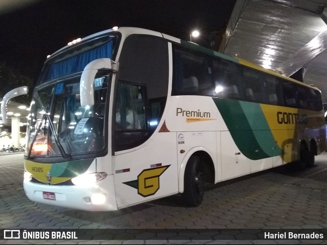 Empresa Gontijo de Transportes 14385 na cidade de Belo Horizonte, Minas Gerais, Brasil, por Hariel Bernades. ID da foto: 11291179.