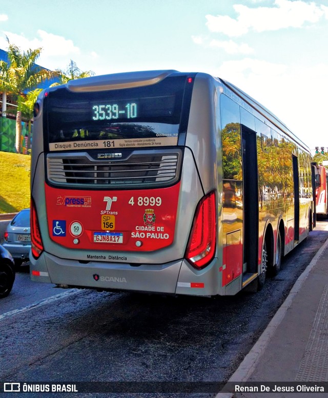 Express Transportes Urbanos Ltda 4 8999 na cidade de São Paulo, São Paulo, Brasil, por Renan De Jesus Oliveira. ID da foto: 11291681.