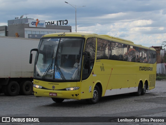 Viação Itapemirim 8647 na cidade de Caruaru, Pernambuco, Brasil, por Lenilson da Silva Pessoa. ID da foto: 11293419.