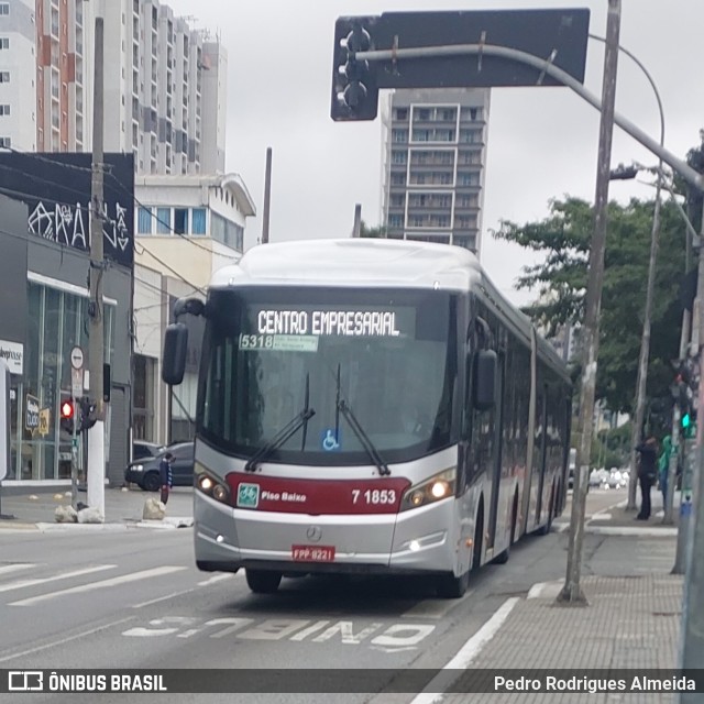 Viação Campo Belo 7 1853 na cidade de São Paulo, São Paulo, Brasil, por Pedro Rodrigues Almeida. Número da foto: #11293501.
