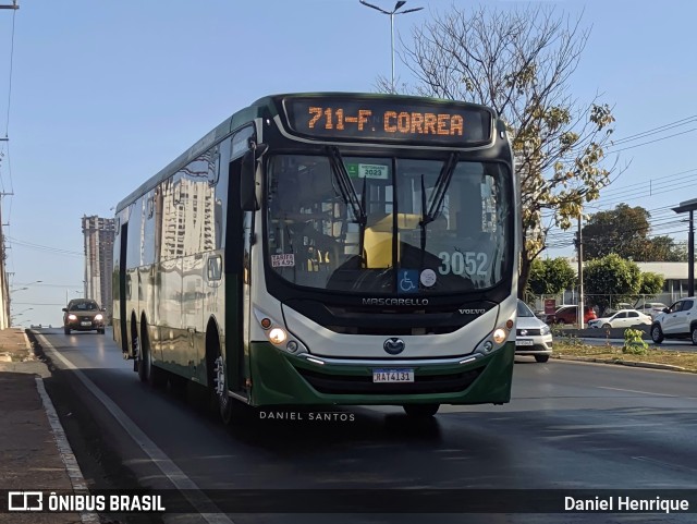 Expresso Caribus Transportes 3052 na cidade de Cuiabá, Mato Grosso, Brasil, por Daniel Henrique. ID da foto: 11297147.