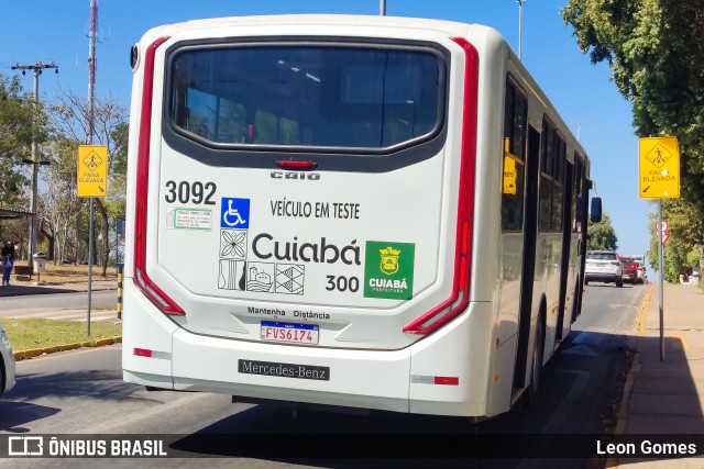 Expresso Caribus Transportes 3092 na cidade de Cuiabá, Mato Grosso, Brasil, por Leon Gomes. ID da foto: 11295946.