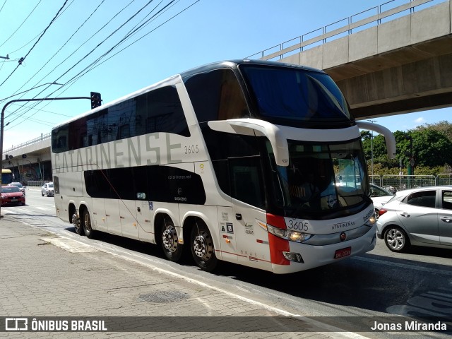 Auto Viação Catarinense 3605 na cidade de São Paulo, São Paulo, Brasil, por Jonas Miranda. ID da foto: 11297072.