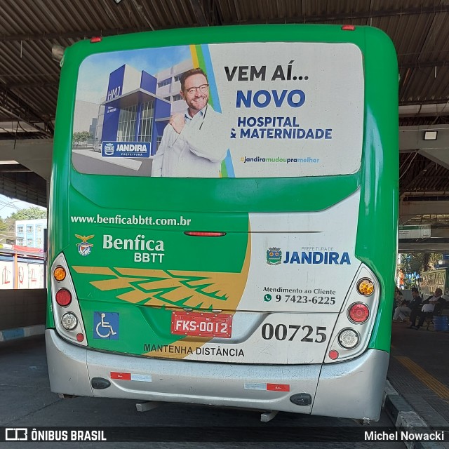 BBTT - Benfica Barueri Transporte e Turismo 00725 na cidade de Jandira, São Paulo, Brasil, por Michel Nowacki. Número da foto: #11299927.