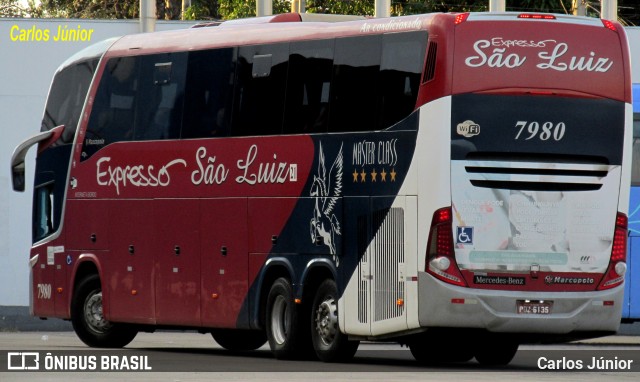 Expresso São Luiz 7980 na cidade de Goiânia, Goiás, Brasil, por Carlos Júnior. ID da foto: 11299041.