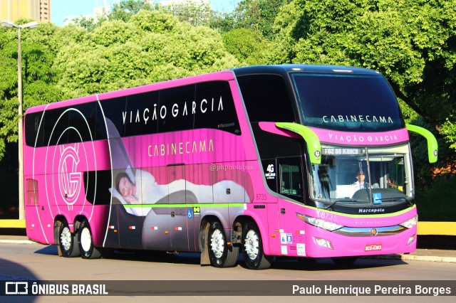 Viação Garcia 8735 na cidade de Londrina, Paraná, Brasil, por Paulo Henrique Pereira Borges. ID da foto: 11298844.