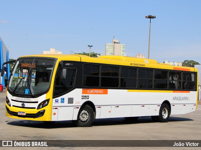 Viação Araguarina 3191 na cidade de Goiânia, Goiás, Brasil, por João Victor. ID da foto: 11297930.