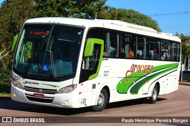 Viação Graciosa 027 na cidade de Curitiba, Paraná, Brasil, por Paulo Henrique Pereira Borges. ID da foto: 11298231.