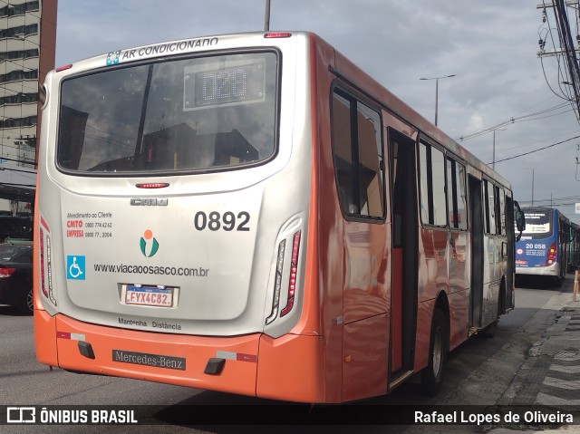 Viação Osasco 0892 na cidade de Osasco, São Paulo, Brasil, por Rafael Lopes de Oliveira. Número da foto: #11300911.