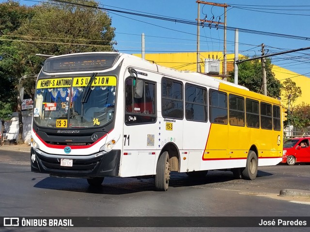 Automotores Guarani - Línea 15 71 na cidade de Ñemby, Central, Paraguai, por José Paredes. ID da foto: 11302012.