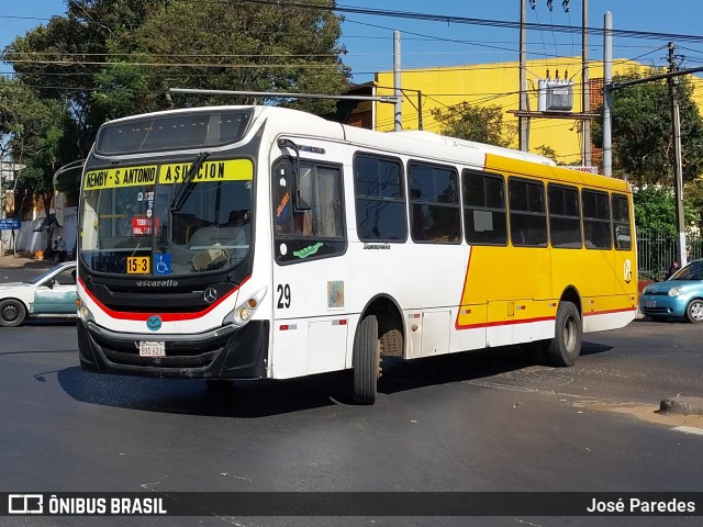 Automotores Guarani - Línea 15 29 na cidade de Ñemby, Central, Paraguai, por José Paredes. Número da foto: #11302004.