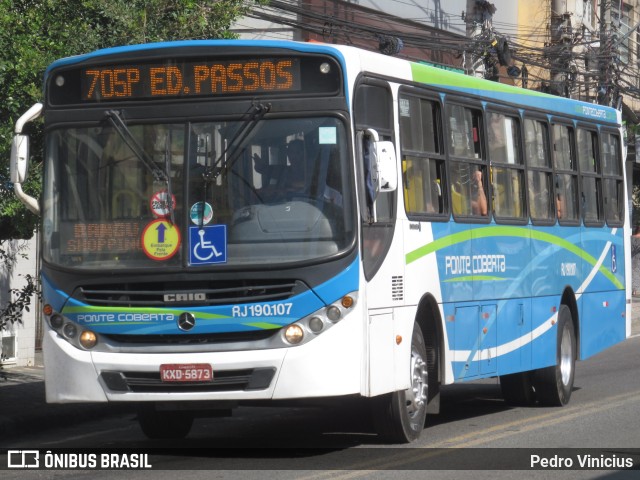 Viação Ponte Coberta RJ 190.107 na cidade de Nova Iguaçu, Rio de Janeiro, Brasil, por Pedro Vinicius. Número da foto: #11306633.